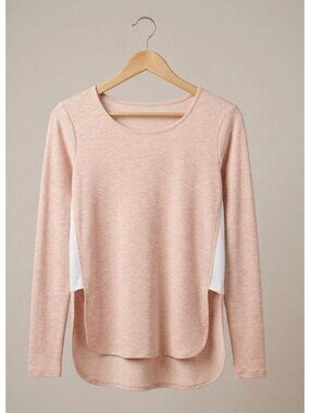 NWT ST Studio Heathered Soft Thin Colorblock Side Panel Long Sleeve Top Size S